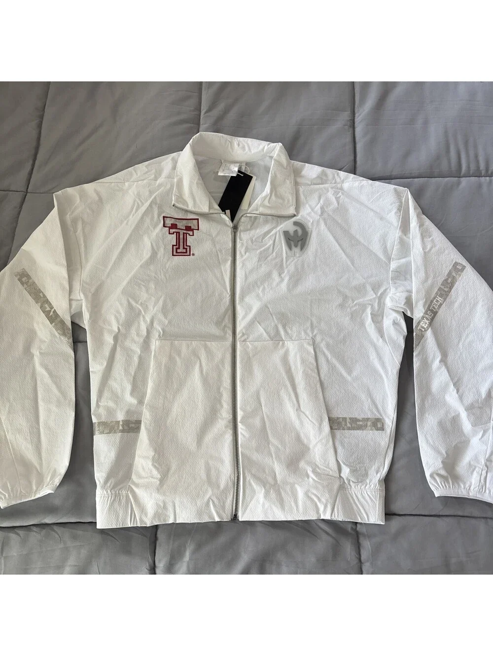 Adidas Texas Tech Patrick Mahomes White Windbreaker Jacket small JY3804 NEW